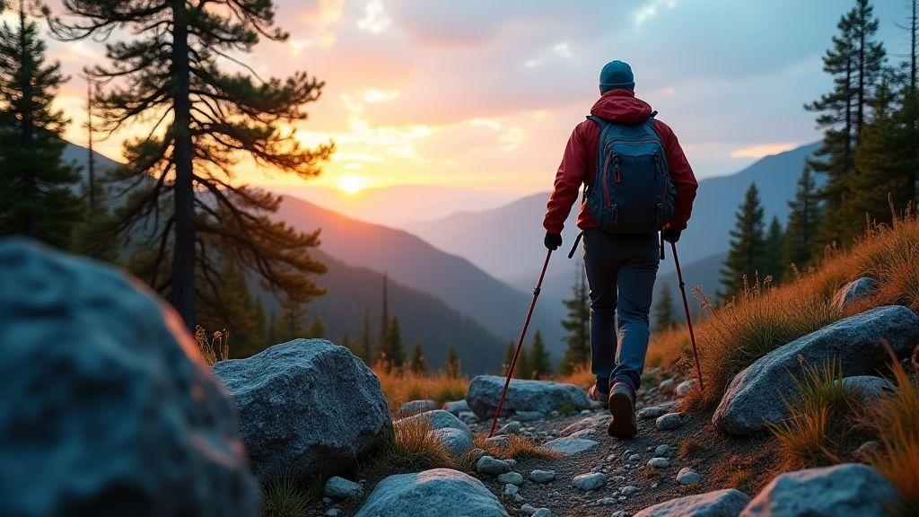 Técnicas de descenso con bastones en senderos